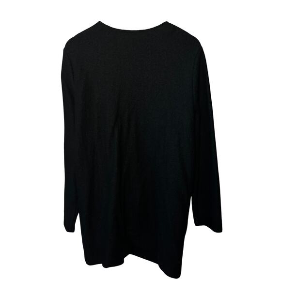 pureJill Jacket Black Textured Wool Blend Asymmetrical Zip Cardigan Sweater XL - Picture 3 of 6